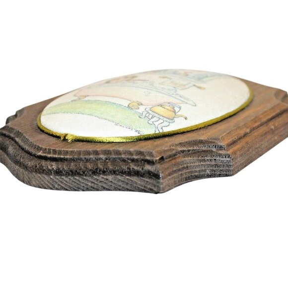 Vintage His And Hers Bathroom Beaded Glass Wooden Plaque Art Decor Picture 1971 - Picture 8 of 10